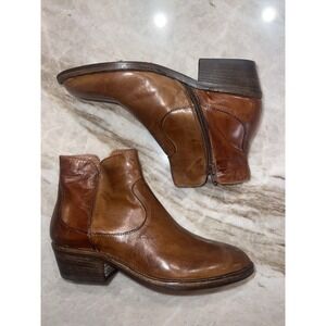 OROSCURO Leather  Cowboy Booties EU 35 US 5 Brown Made in Italy NEW